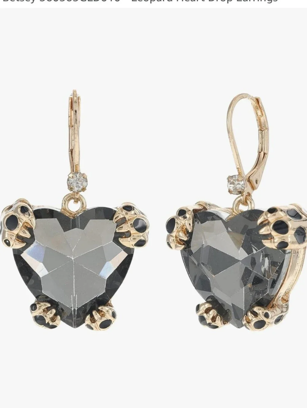 Betsey Johnson - Leopard Heart Drop Earrings